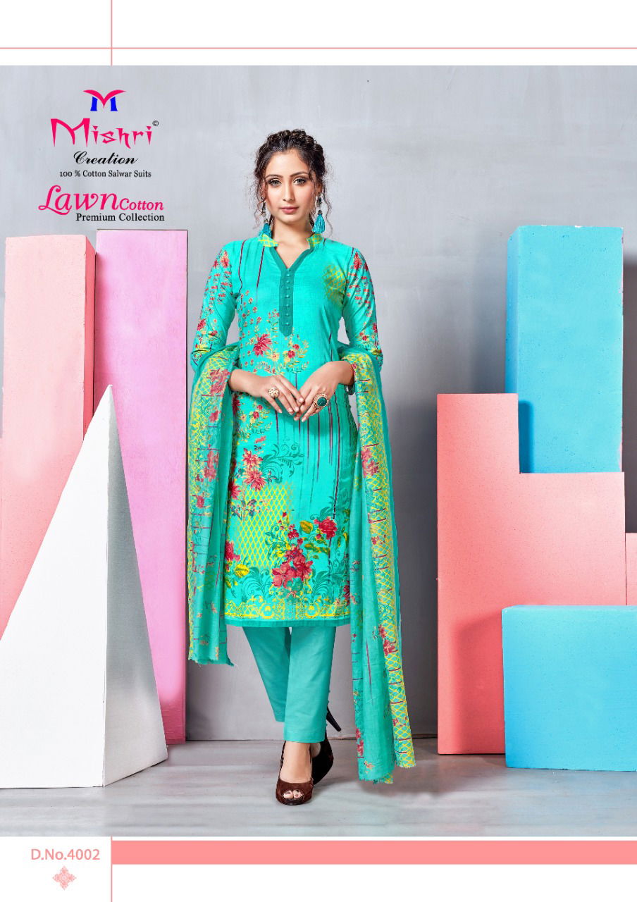 Mishri Lawn Cotton Latest Designer Casual Wear Pure Lawn Cotton Dress Material Collection 