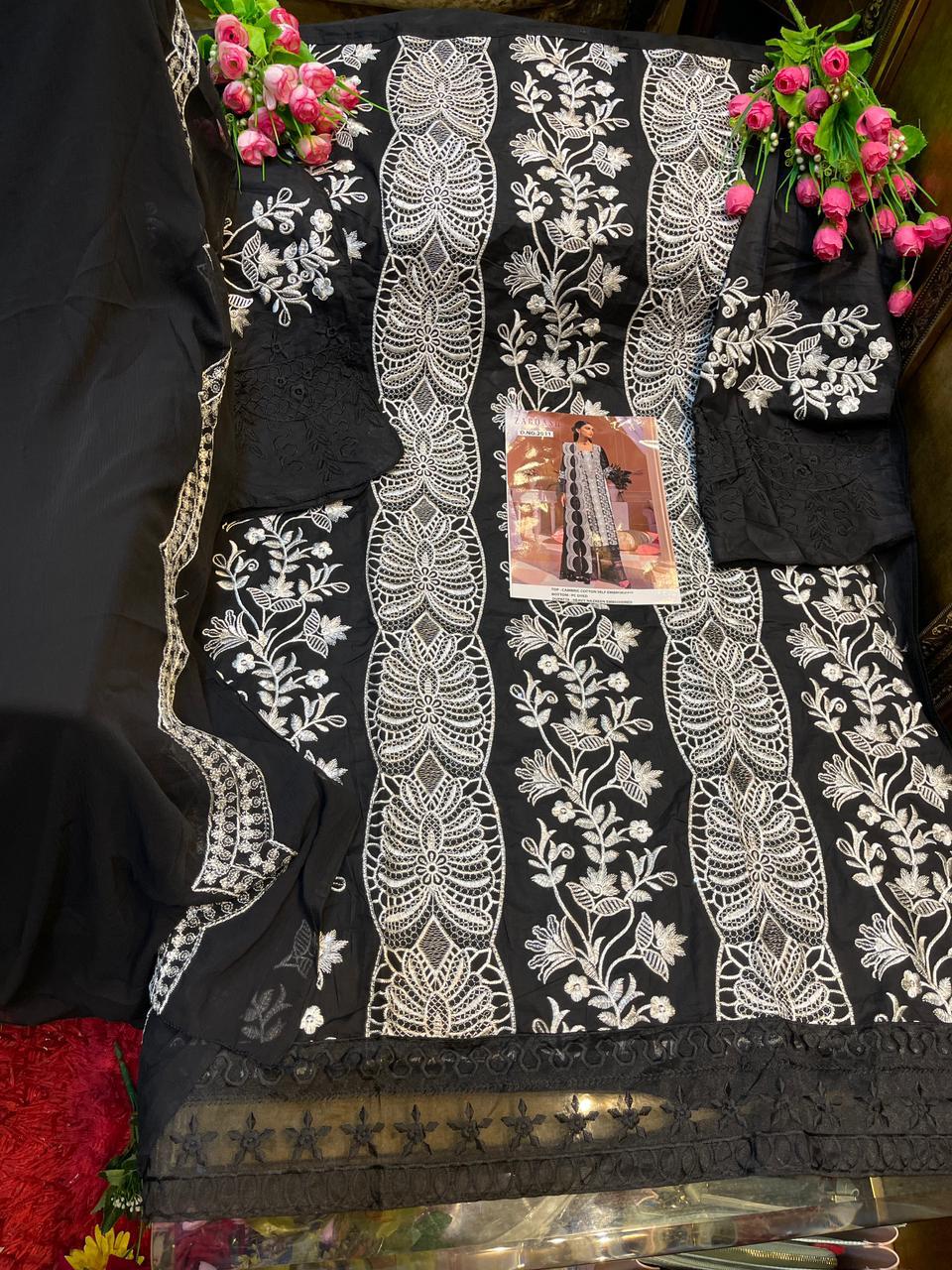 Zarqash Nureh Cambric Latest Fancy Designer Festive Wear Cotton Pakistani Salwar Kameez Collection