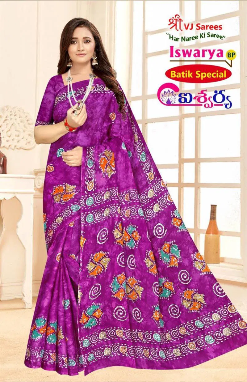 Iswarya Batik Speical Vol 01 By Vj Cotton Printed Saree Wholesale Market In Surat With Price