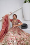 Pink Colour Organza Tissue Designer Bridal Lehenga With Blouse And Dupatta Wholesale Suppliers In Mumbai Kf 2156