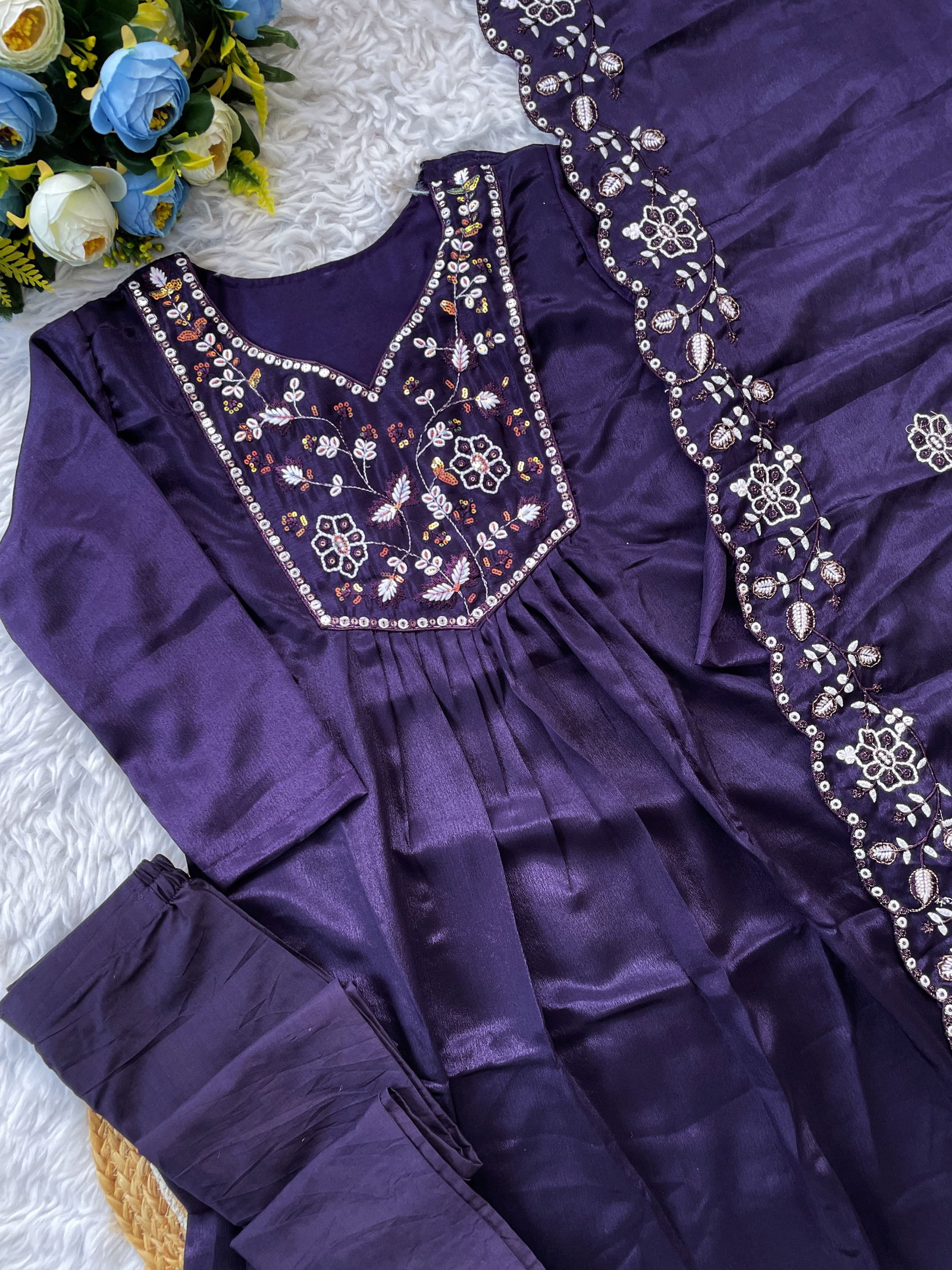 KF 2031 Kalaai PV Chanderi Embroidery Kurti With Bottom Dupatta Wholesale In India