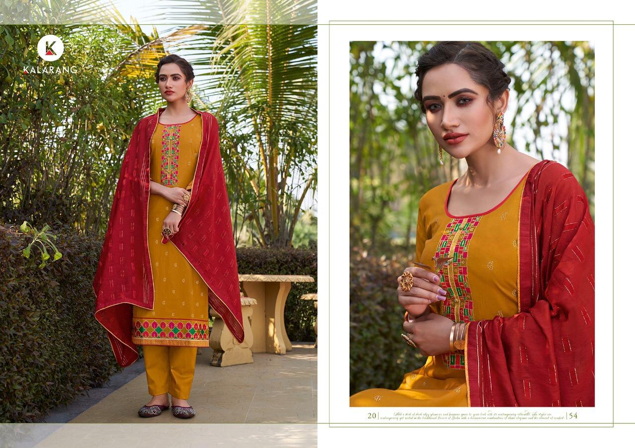 Kalarang Samaira Designer Casual Wear Jam Silk Dress Material Collection
