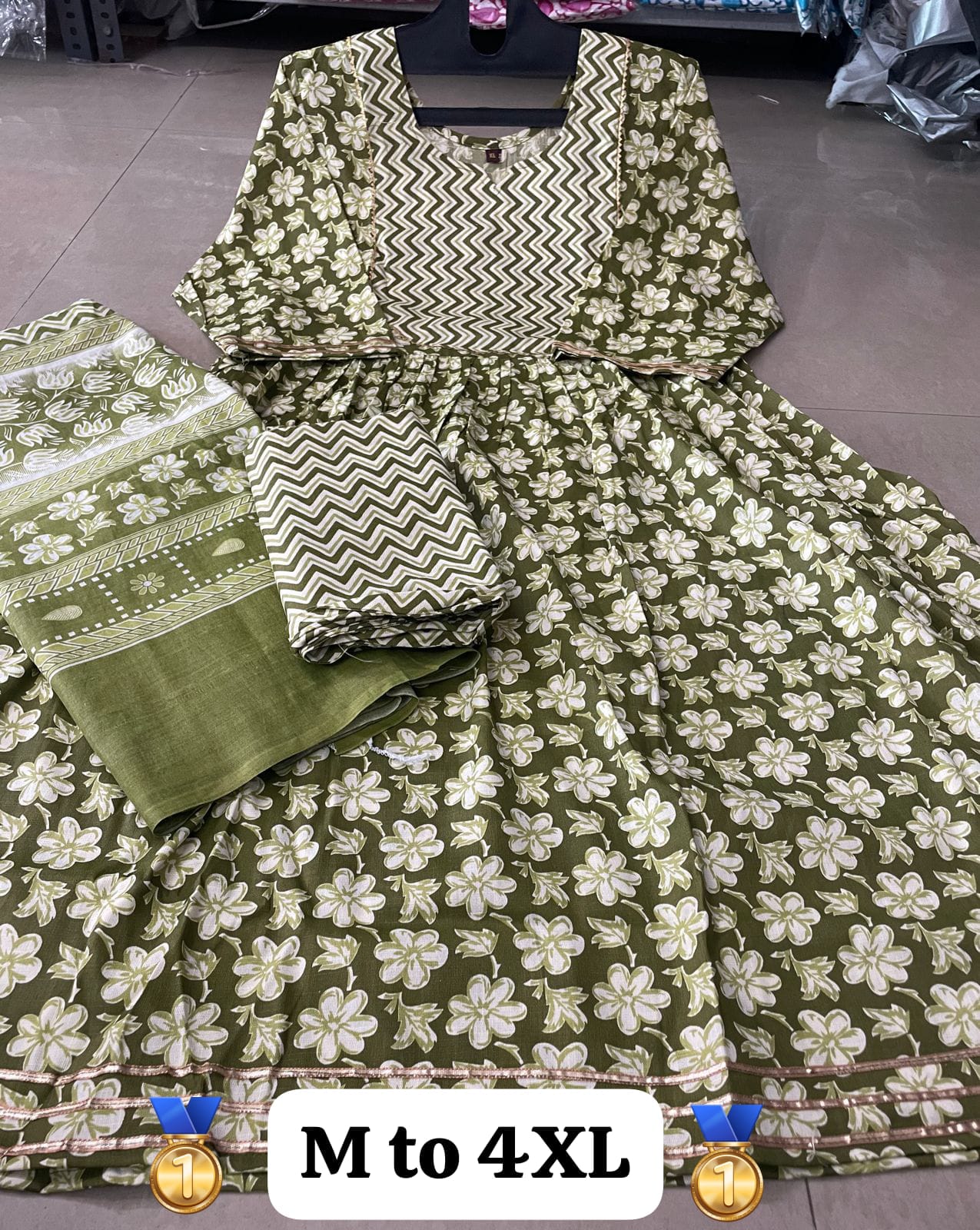 Virat Cotton Printed Anarkali Kurti With Bottom Dupatta Catalog