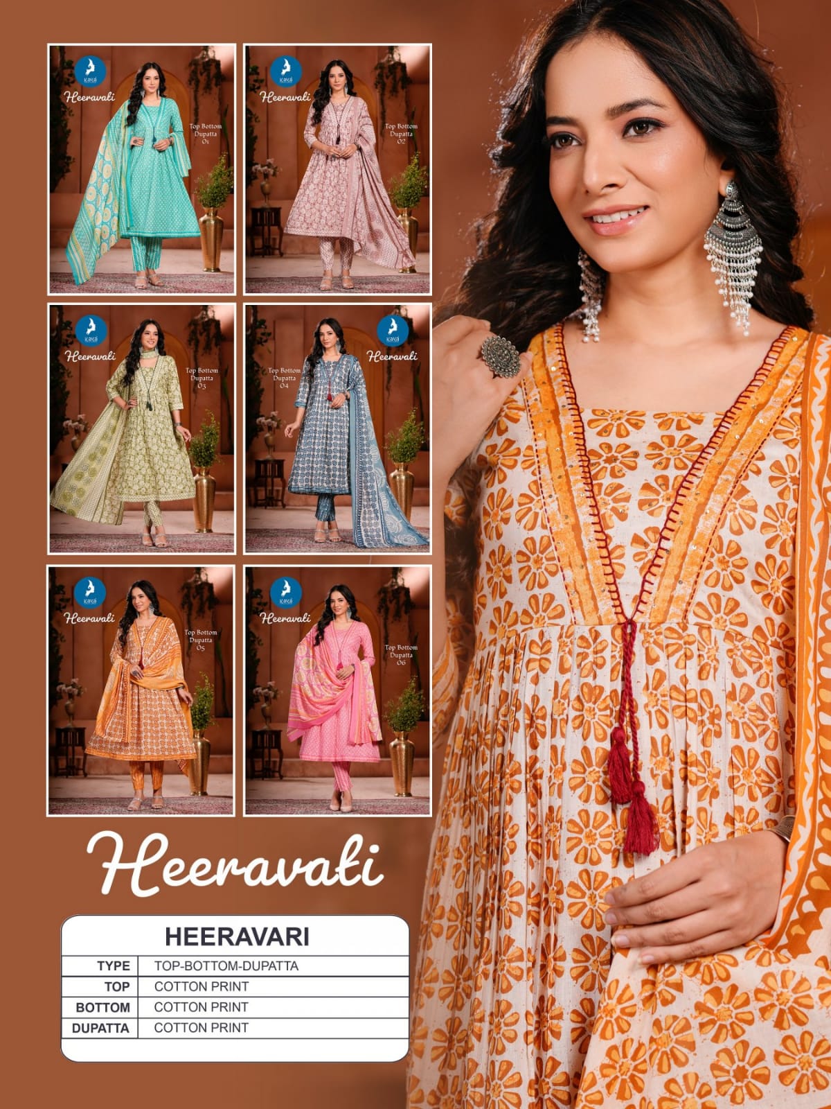 Heeravati By Kaya Cotton Printed Kurti With Bottom Dupatta Orders In India