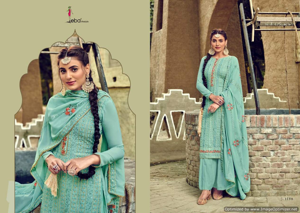 Eba Jassi Latest Faux Georgette Embroidered Designer Salwar Kameez Collection 