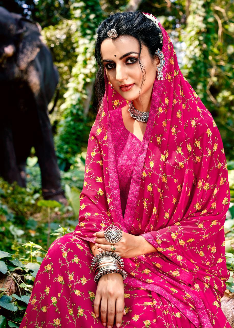 Kashvi Purva Silk Latest fancy Designer Casual Wear Printed Saree Collection
