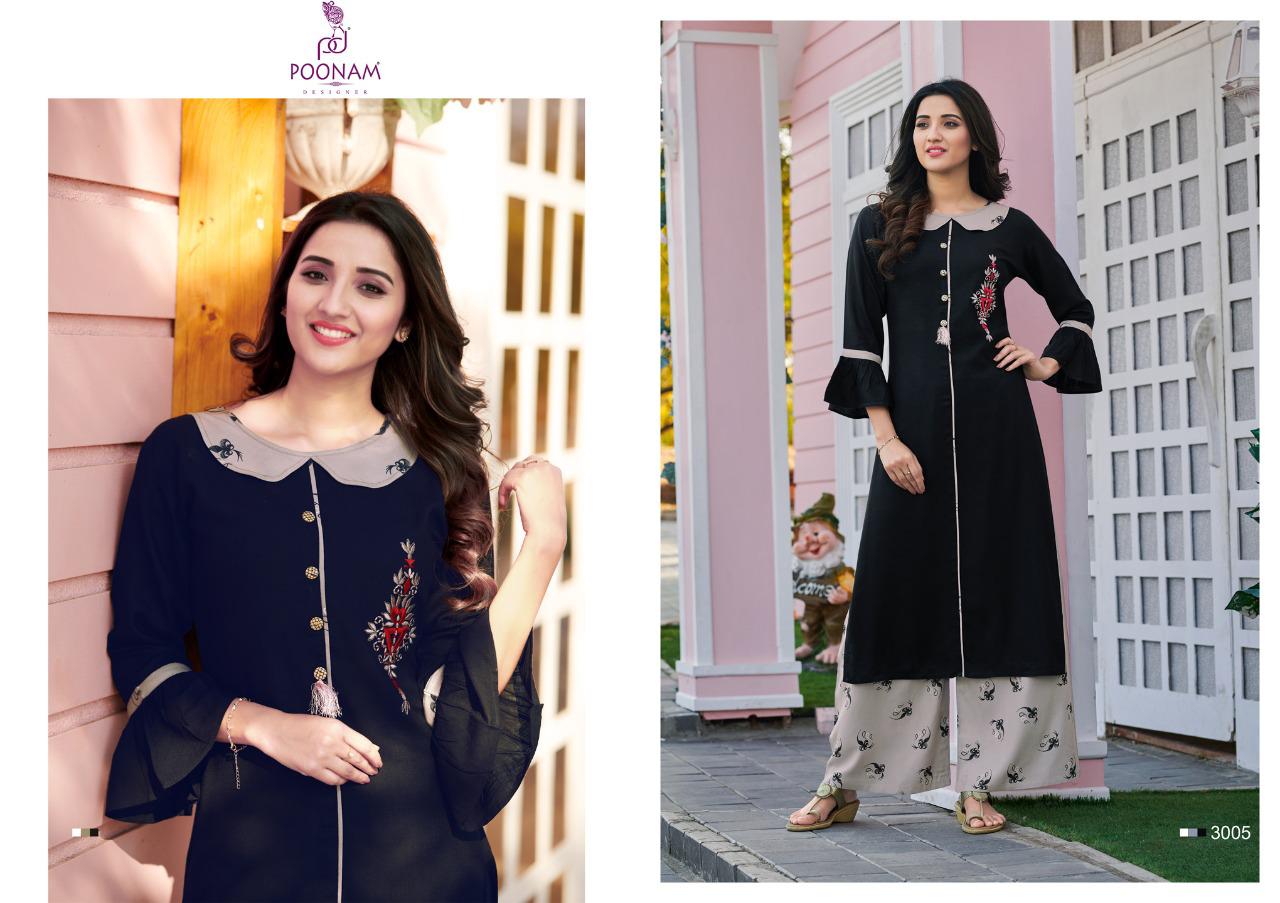 Poonam Designer Silai Party Wear Designer Plazzo Kurti Collection at Wholesale Price