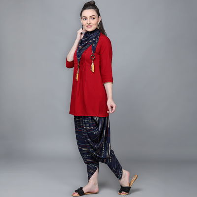 Kainat 8 Fancy New Party Wear Rayon Printed Kurti With Dhoti Collection
