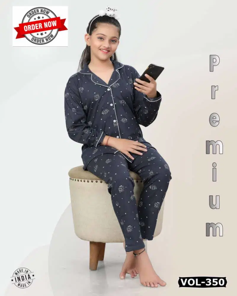 Summer Special Kids Collar Ns Vol Dn 350 Cotton Night Suits Wholesale Clothing Distributors In India