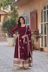 KA 1135 Faux Blooming Designer Gown With Dupatta Suppliers In India