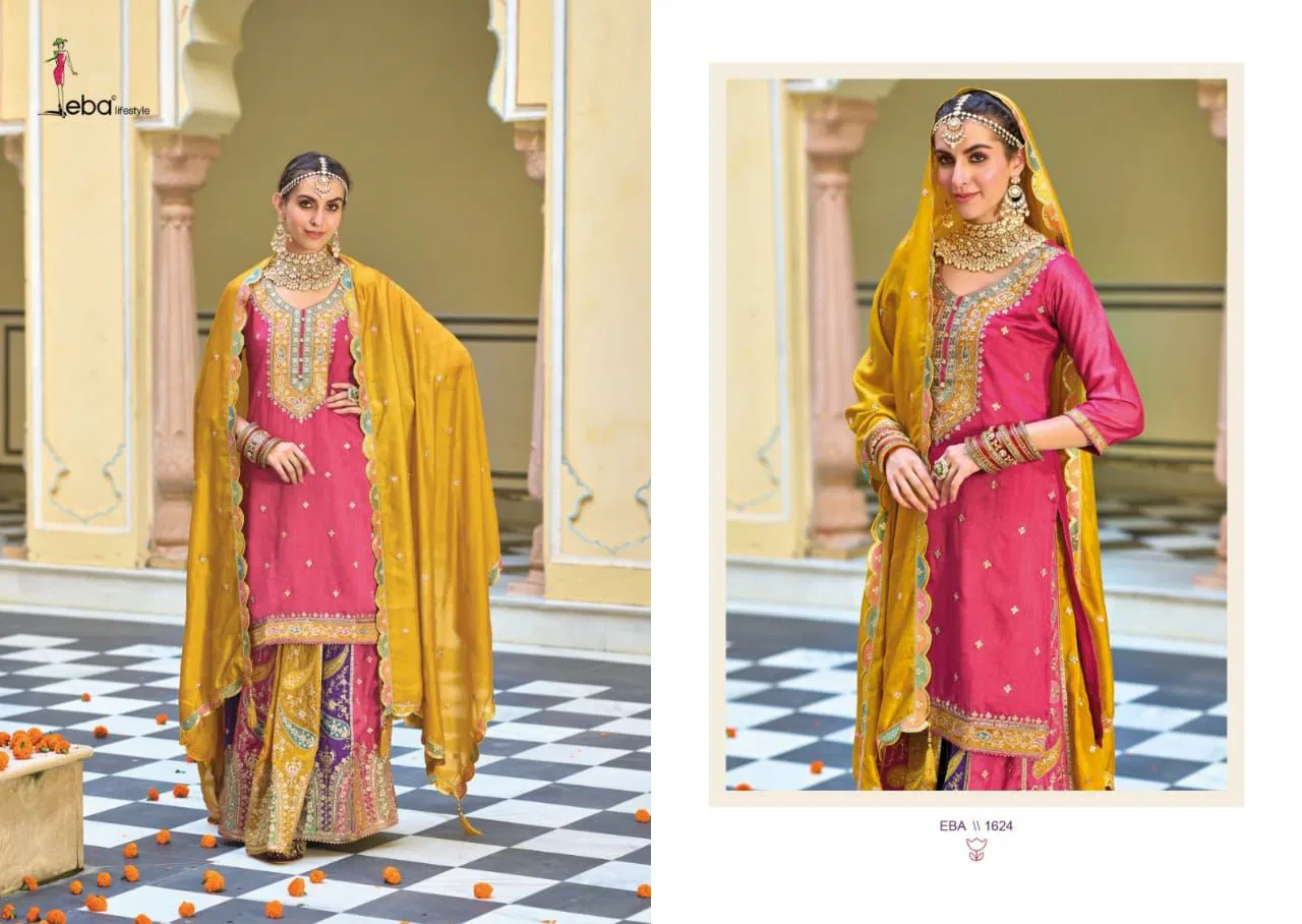 Safroon Vol 3 By Eba 1625 A Heavy Wedding Wear Readymade Suits Wholesale Online

