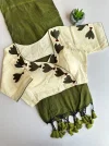 Khadi Vol 32 Hk 6 Khadi Cotton Saree With Aplic Work Blouse