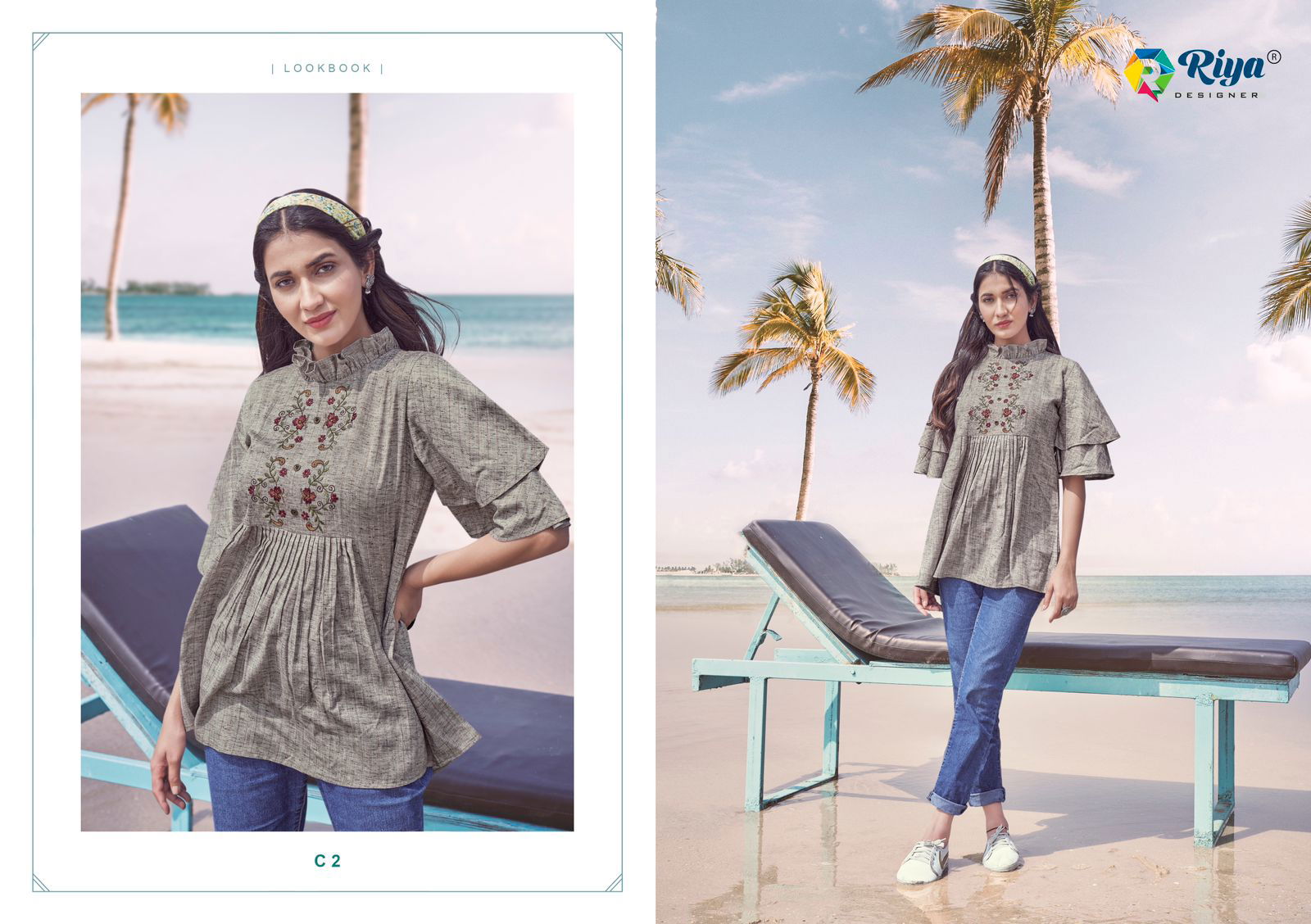 Riya Coaster Western Ethnic Wear Weaving Fancy Top Collection