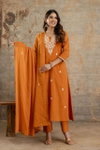 Naisha K 227 Cotton Embroidered Kurti With Bottom Dupatta Wholesale Suppliers In Mumbai