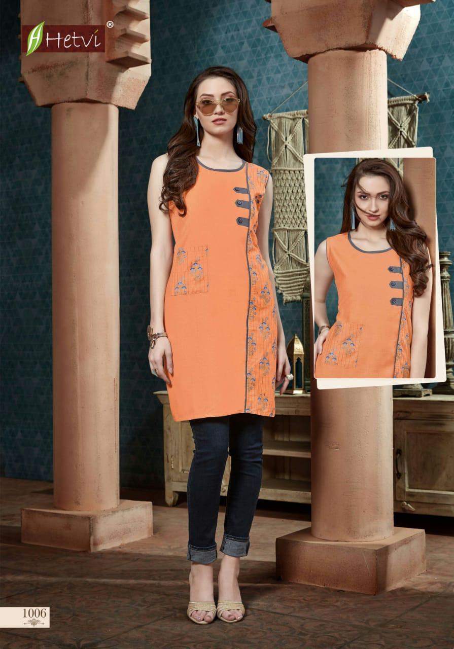 Hetvi Kriti Latest Designer fancy Casual Wear Printed Short Kurti Collection