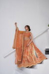 Rust Colour Banarsi Silk Lahenga With Blouse And Dupatta Suppliers In India Kf 2150