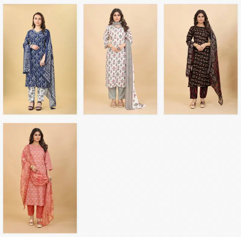Tanyaa P 143 Cotton Printed Kurti Bottom With Dupatta Wholesale Online
