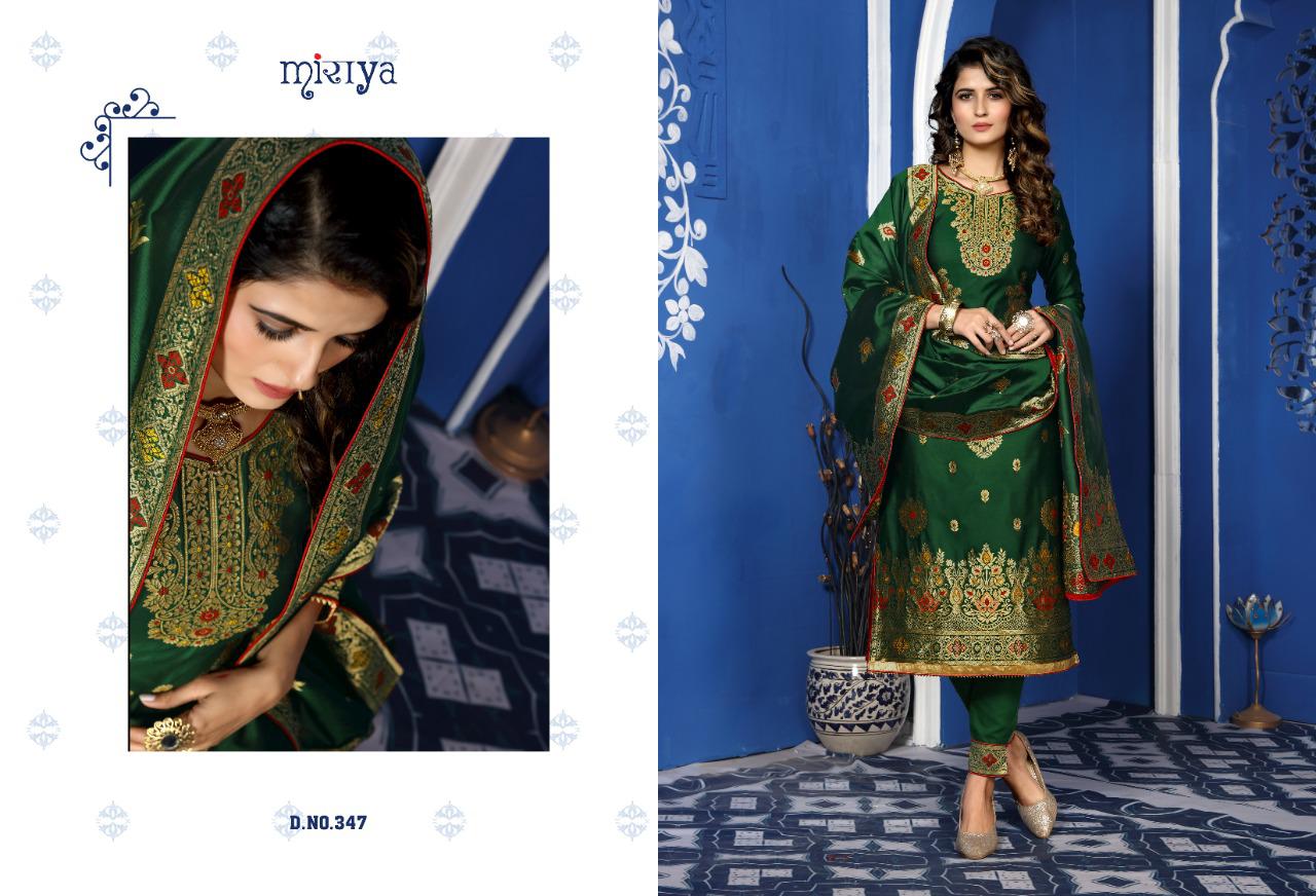 Aarav Basanti Fancy Designer Festive Wear Silk Minakari jacquard with fancy diamond Work Dress Material Collection
