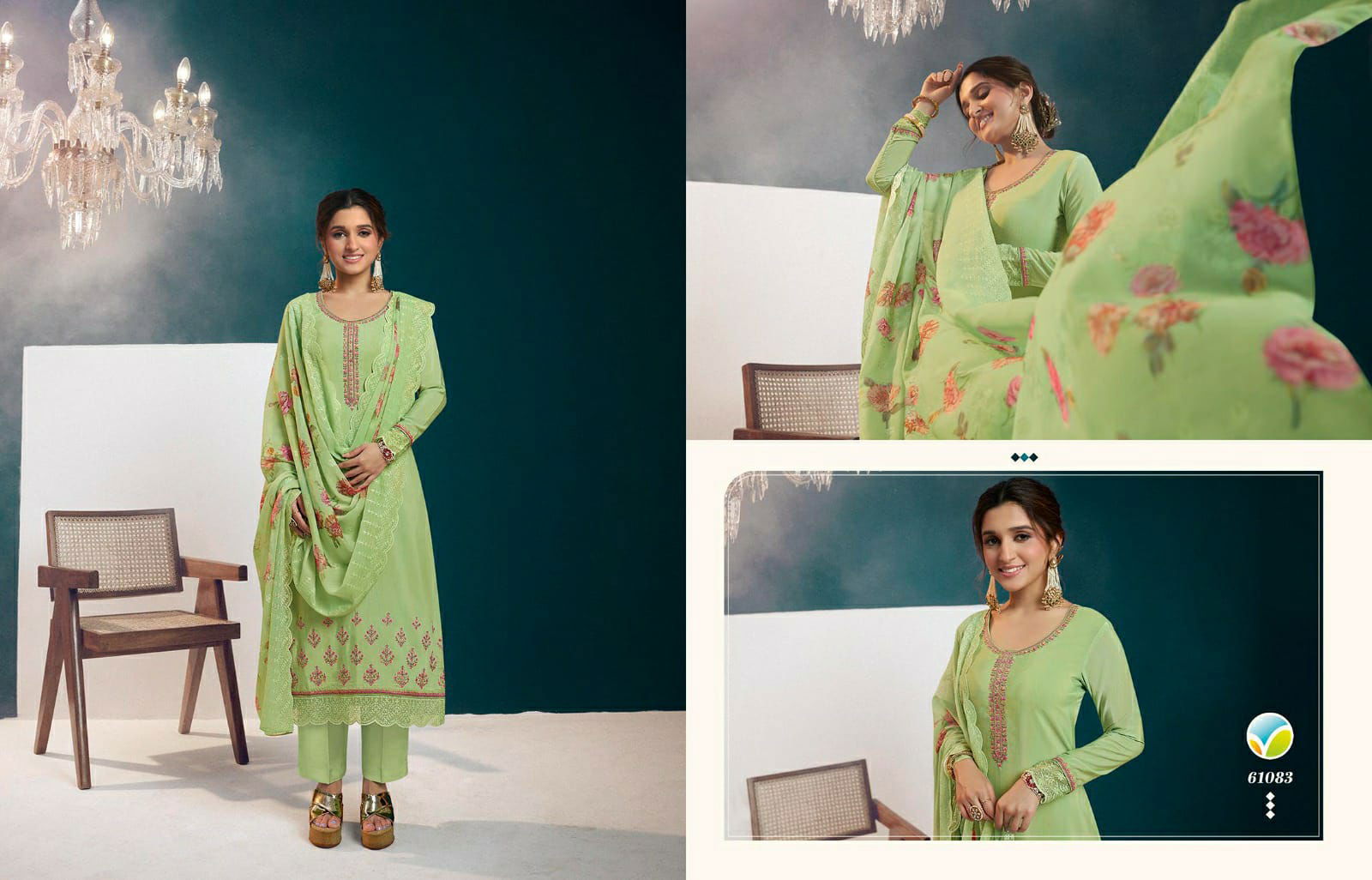 Sikina Royal Crepe 40 By Vinay Fashion Dn 61081 To 61088 Series Surat Dress material Wholesale Market