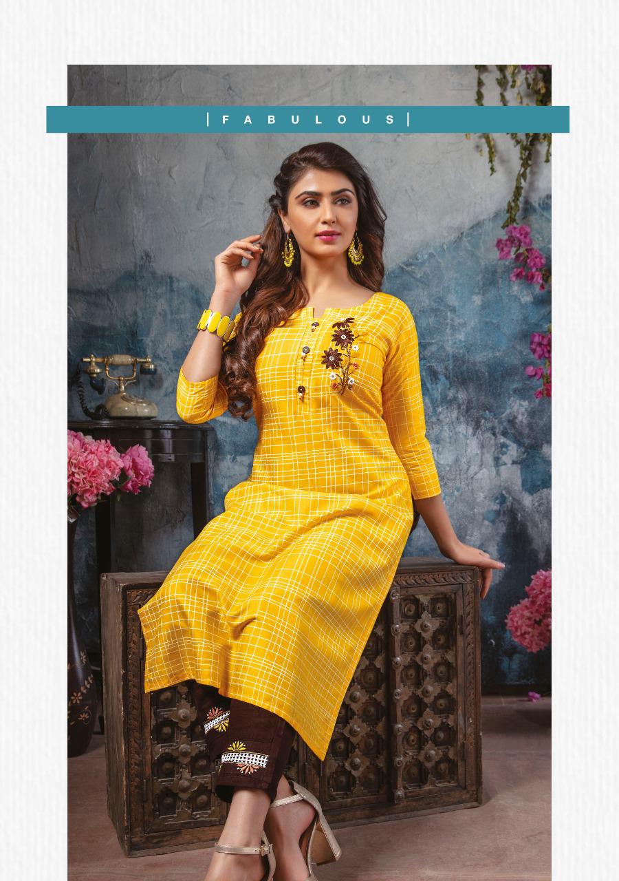 Mayree Floret 4 latest Fancy Designer Rayon Ethnic Wear Printed And Embroidery Worked Kurti With Bottom Collection