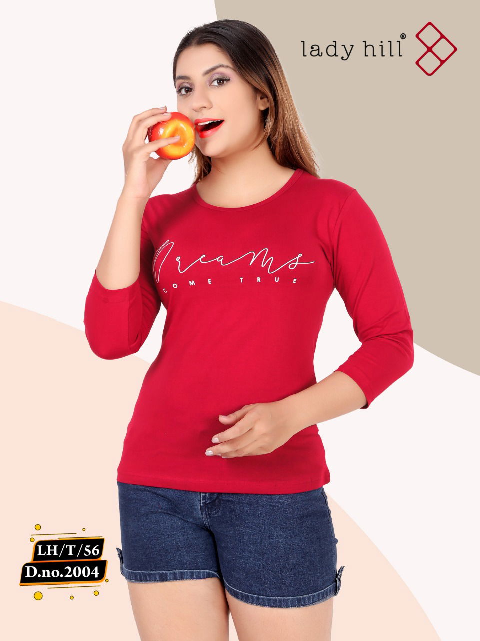 Lady Hill 56 2004 Casual Daily Wear Hosiery cotton Ladies Tshirt Collection
