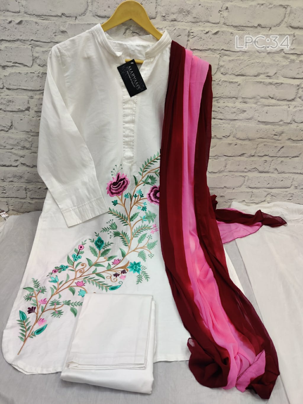 Maryams Lawn Cotton Kurti With Bottom Dupatta Catalog