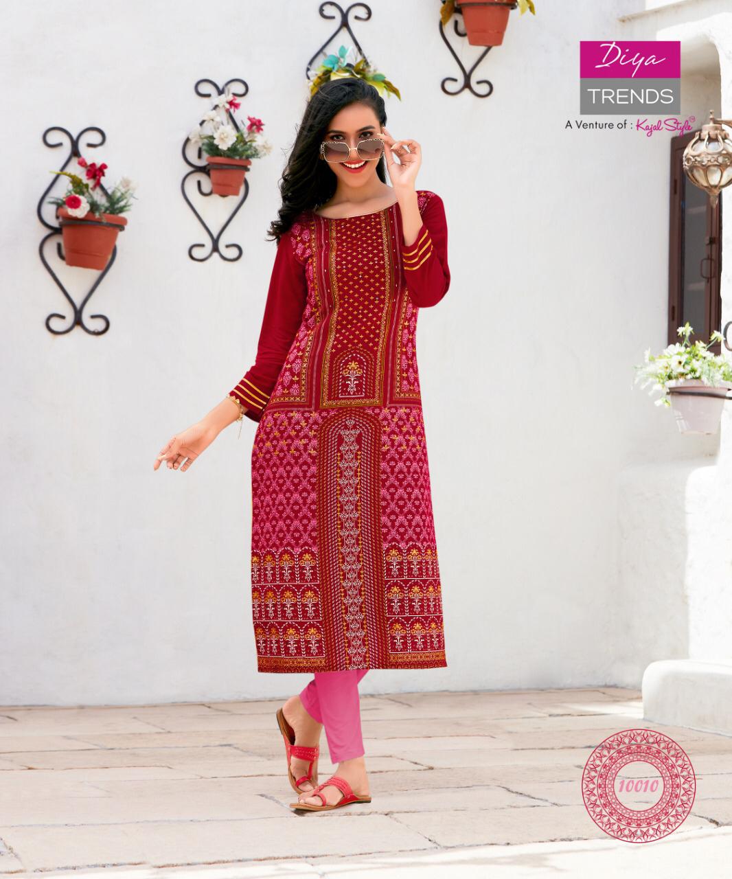 Garden City 10 Ethnic Wear Designer Printed Rayon Kurtis Collection
