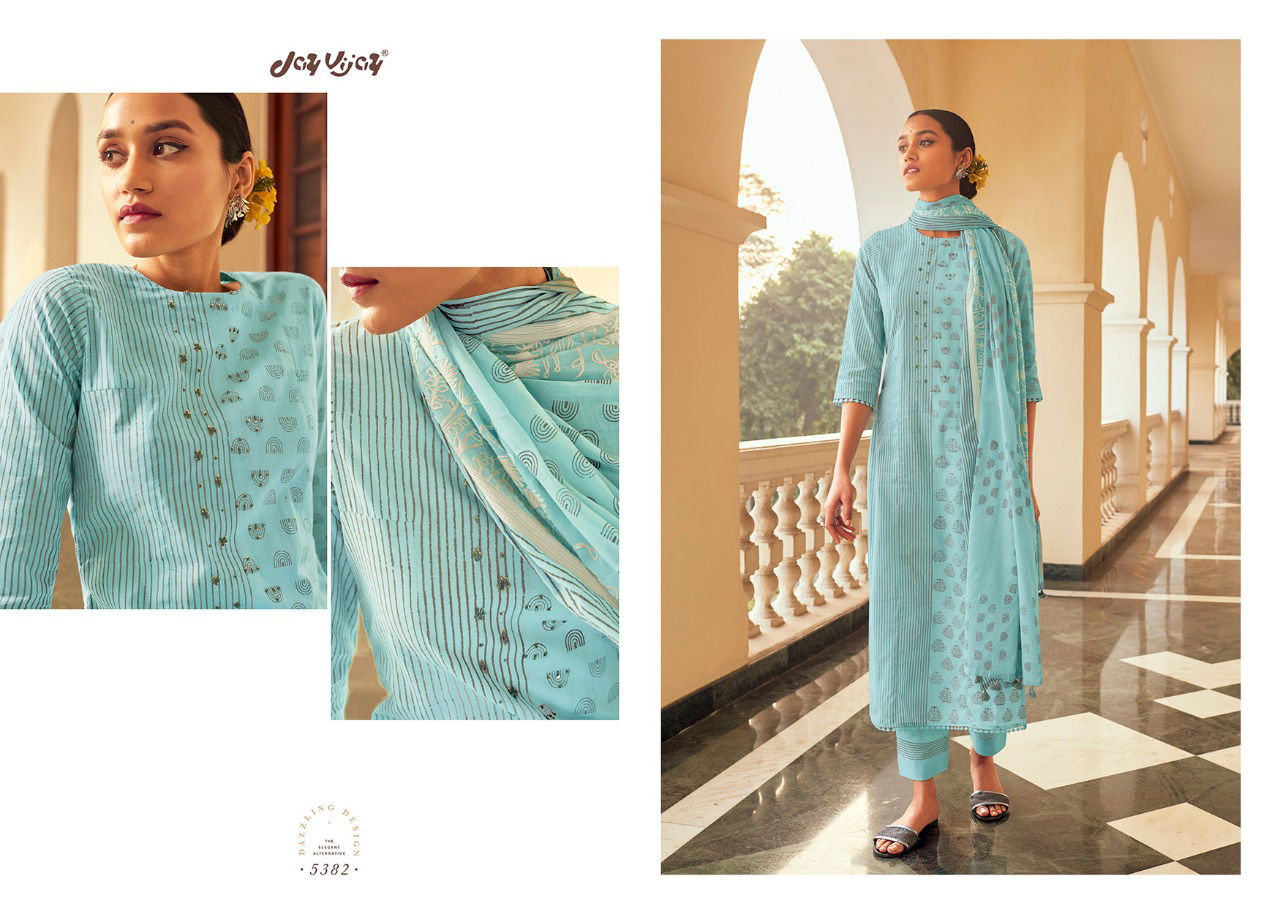 JAY VIJAY SURAHI Fancy Designer Festive Wear Pure Cotton Block Print With Hand Work Salwar Suit Collection