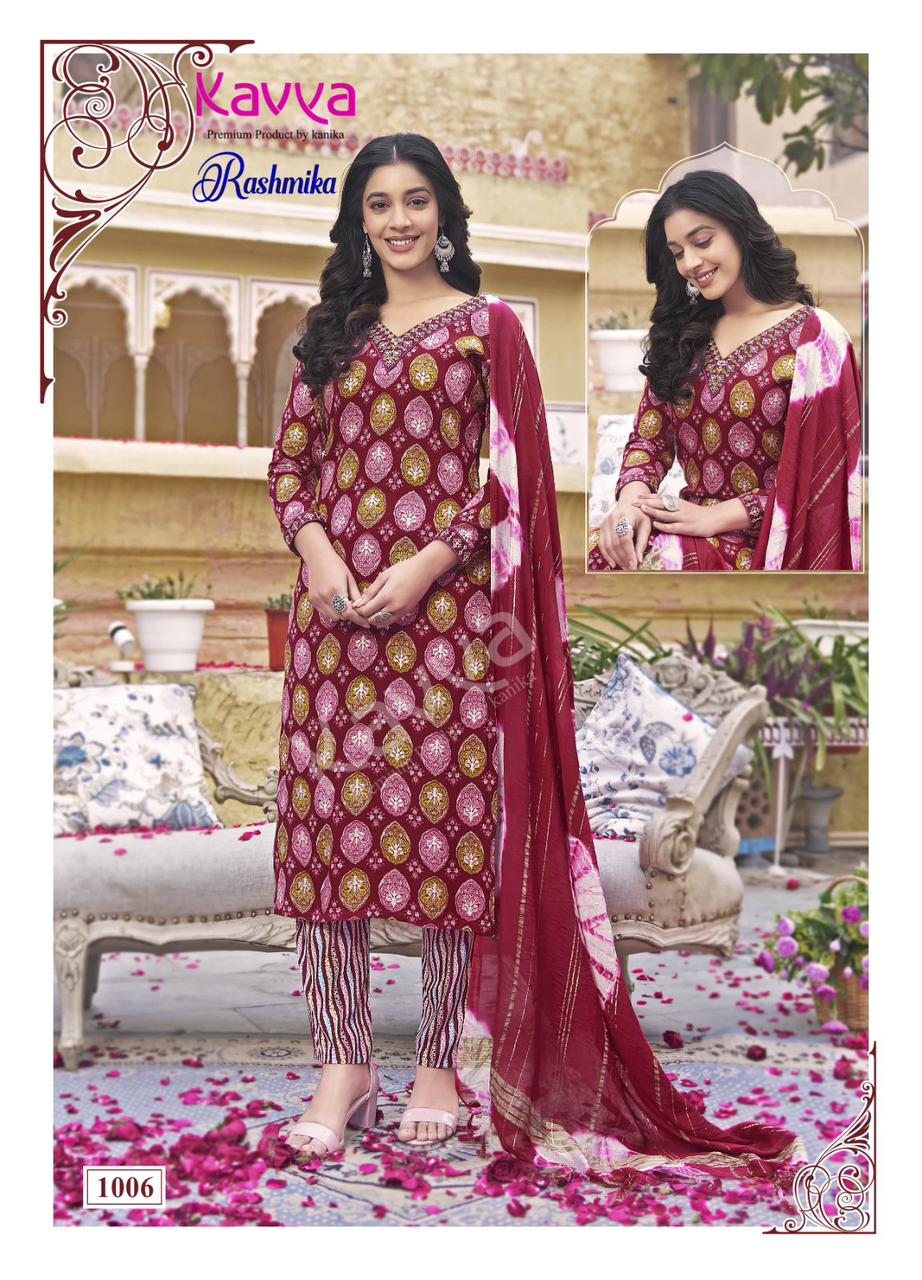 Kavya Rashmika Vol 1 Printed Straight Kurti With Bottom Dupatta Wholesale Clothing Suppliers In India