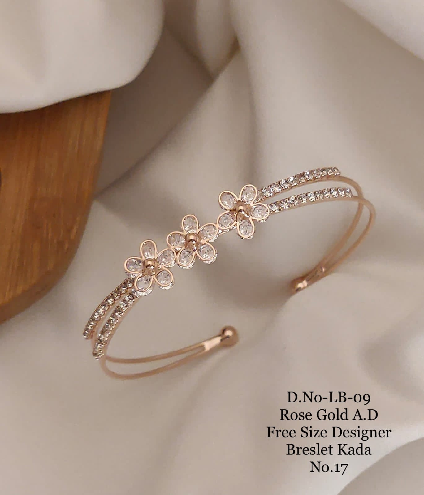 Rose Gold Free Size Designer Breslet Kada Catalog
