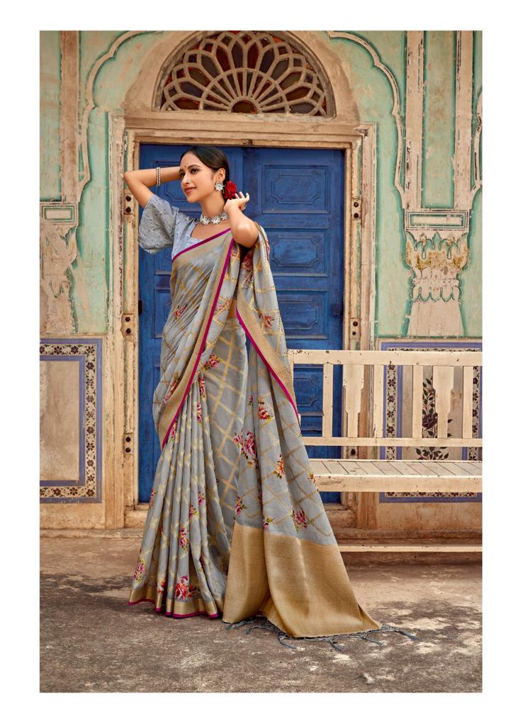 Lt Musleen Latest Casual Wear Designer Fancy Digital Printed Silk Saree Collection 