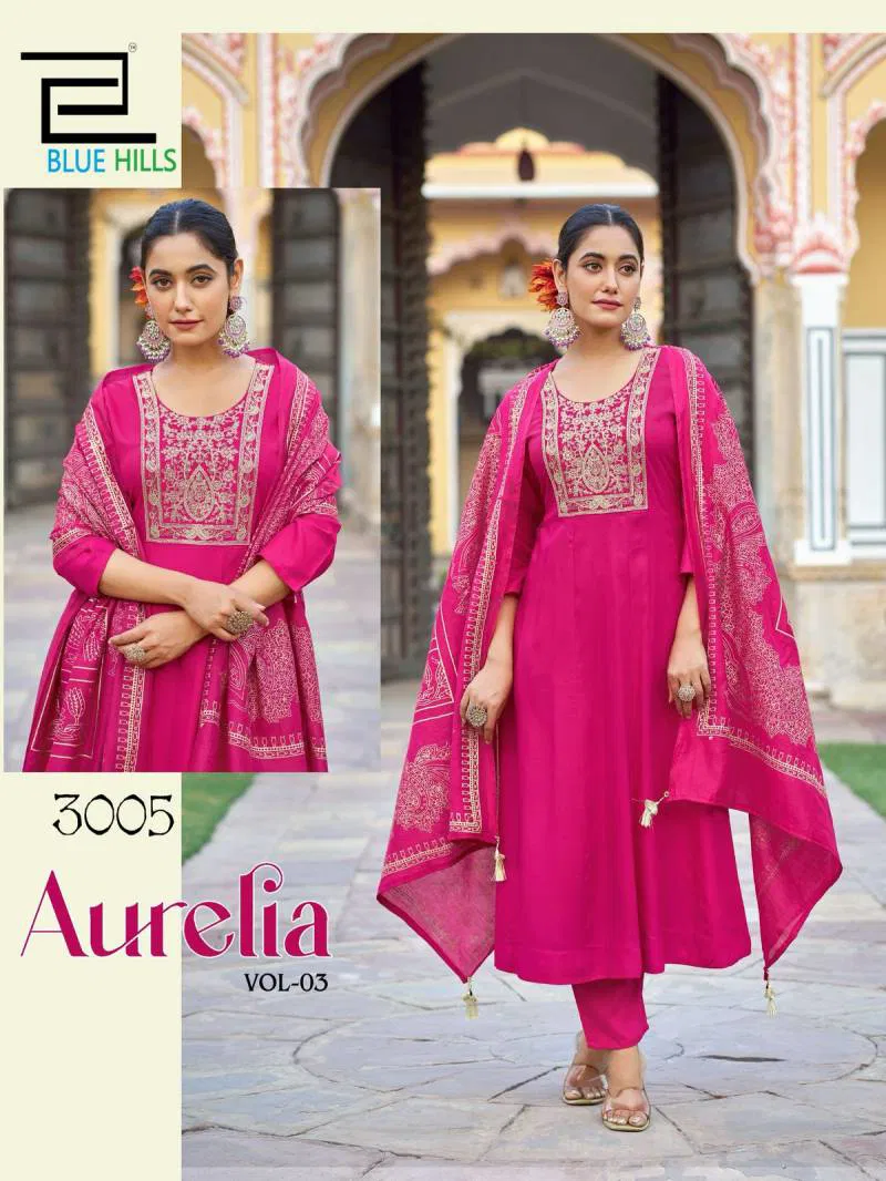 Aurelia Vol 3 By Blue Hills Rayon Kurti Bottom With Dupatta Wholesale Price In Surat
