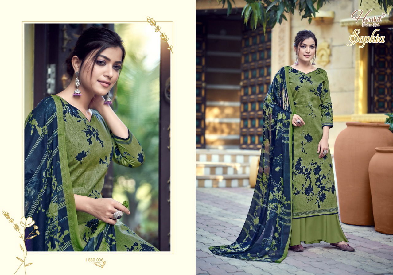 Harshit Sophia Latest Fancy Designer Heavy Casual Wear Pure Cambric Cotton Digital Style Print with Swarovski Diamond Work Dress Material

