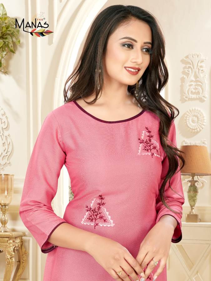 Manas Priyal Vol 7 Latest Designer Casual Wear Kurtis Collection With Embroidery Work 
