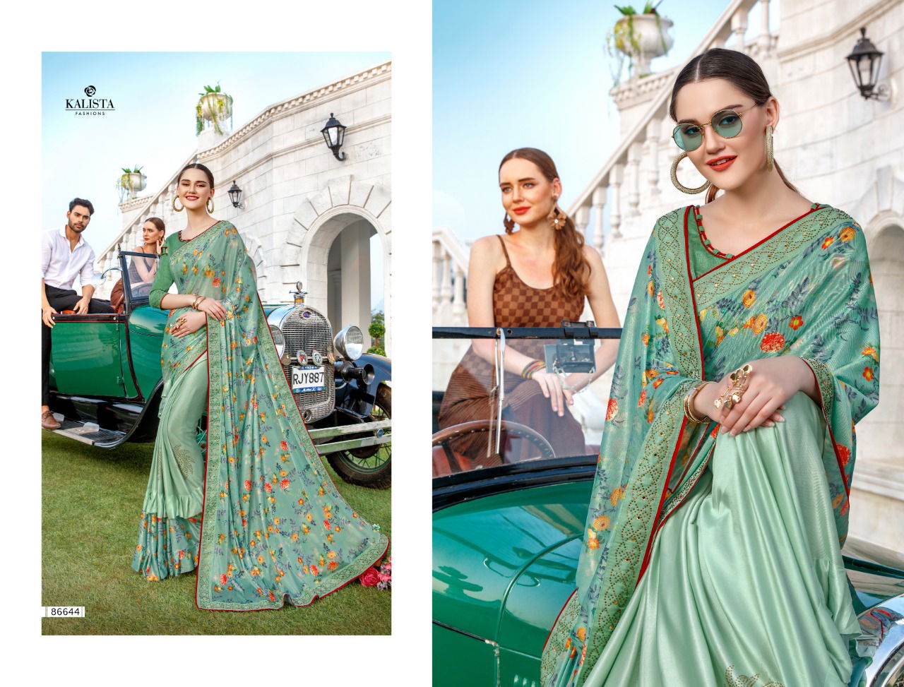 Kalista Khushi Latest Designer Party Wear Wedding Wear Flur Border Vischitra Silk Saree Collection 