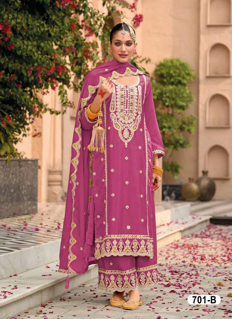 Super Hit 701 Designer Embroidered Salwar Suits Exporters In India