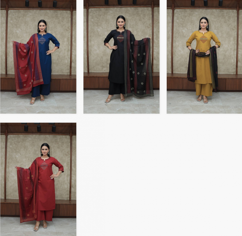 Tanyaa P 150 Cotton With Mirror Work Kurti Bottom With Dupatta Wholesale Shop In Surat
