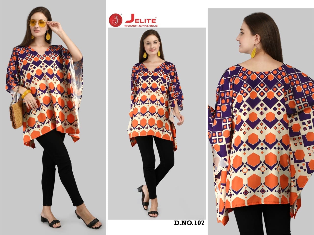 Jelite Tunic Kaftan Polyester Regular Wear Stylish Collection
