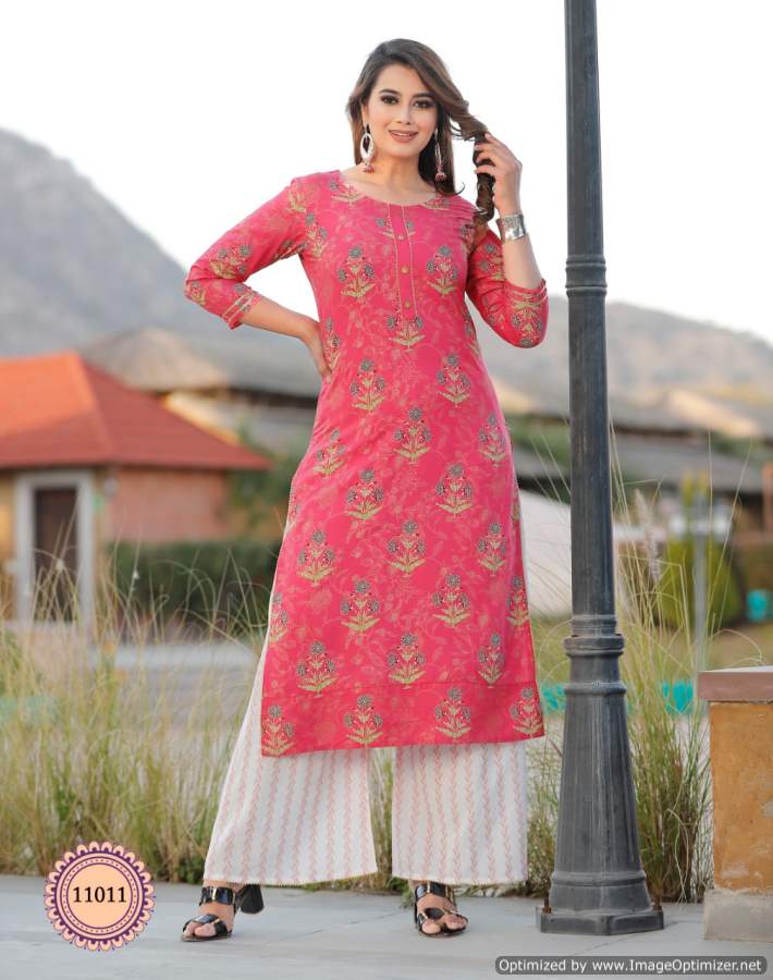 Bibas 11 Ethnic Wear Rayon Printed Kurti With Bottom Collection
