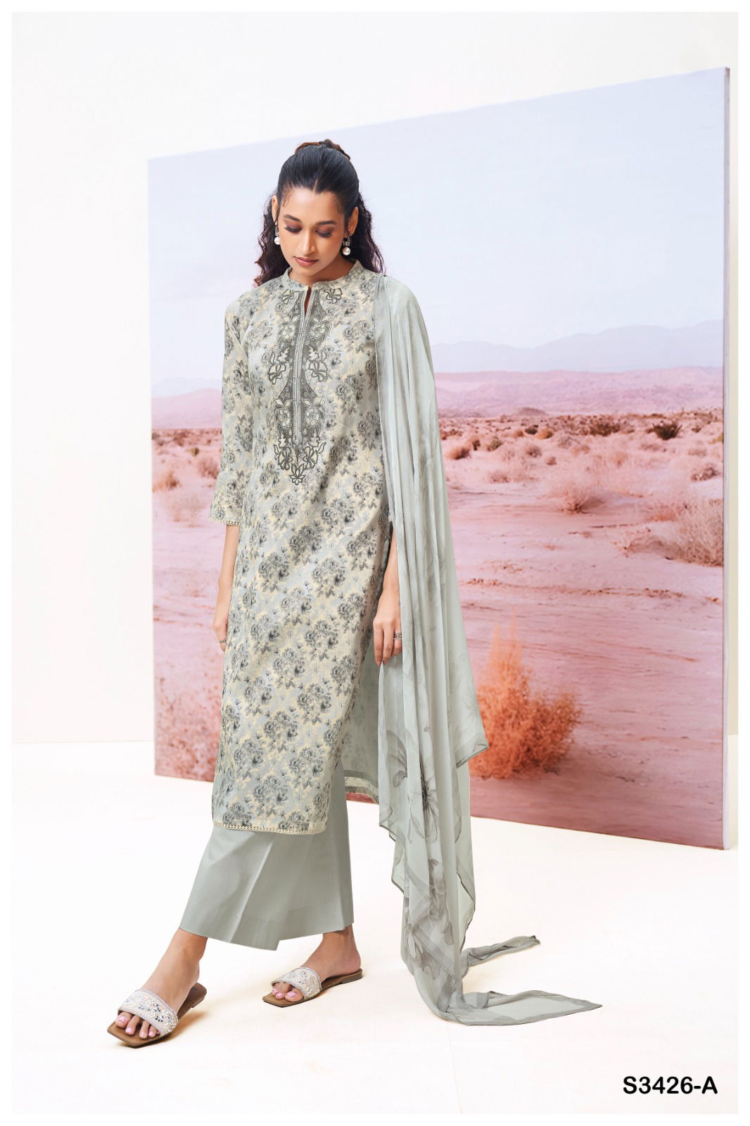 Brea 3426 By Ganga Cotton Printed Embroidery Salwar Suit Surat Wholesale Market