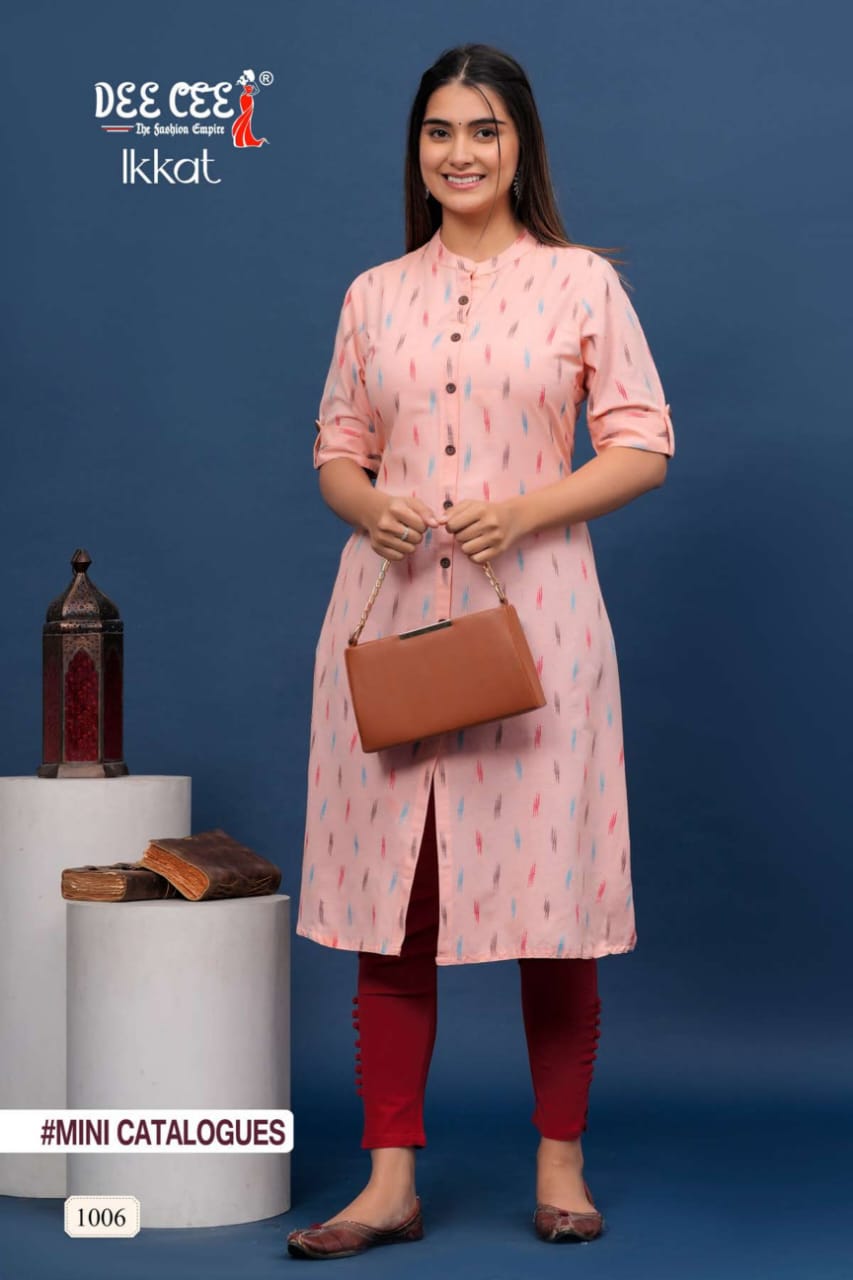 Ikkat By Dee Cee Cotton Ladies Kurti Wholesale Market in Surat