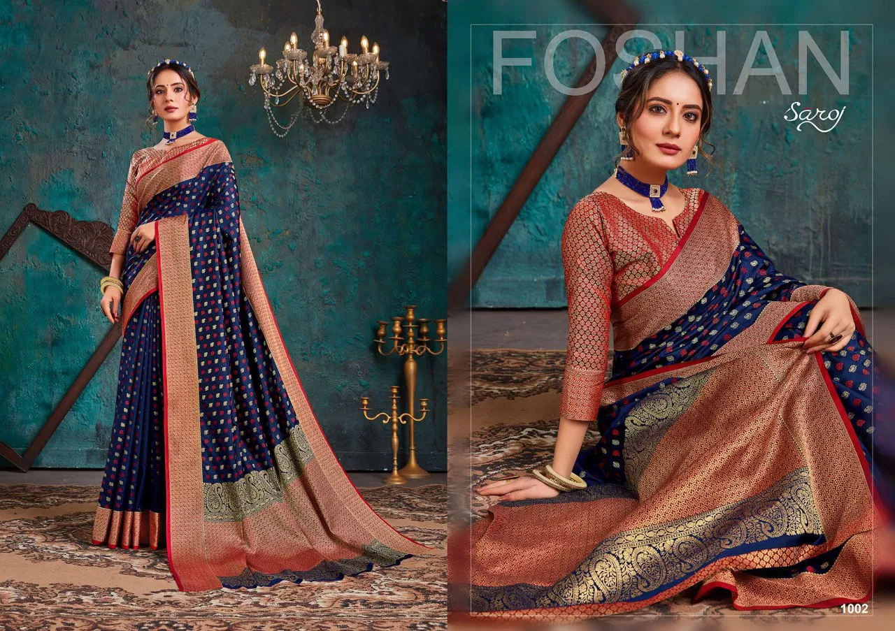 Saroj Aashikee Latest Designer Heavy Festival Wear Cotton Silk Saree Collection 