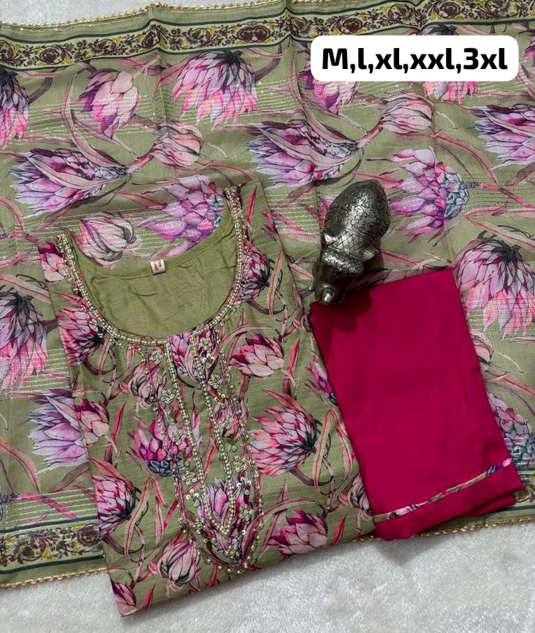 Virat Hand Work Kurti With Bottom Dupatta Catalog