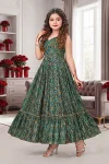 Lucaya Kids Vol 1 Rayon Digital Printed Flare Gown Set