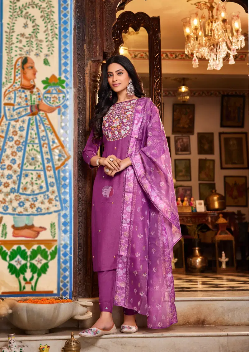 Golden Meadows Vol 4 By Af Muslin Designer Readymade Suits Exporters In India