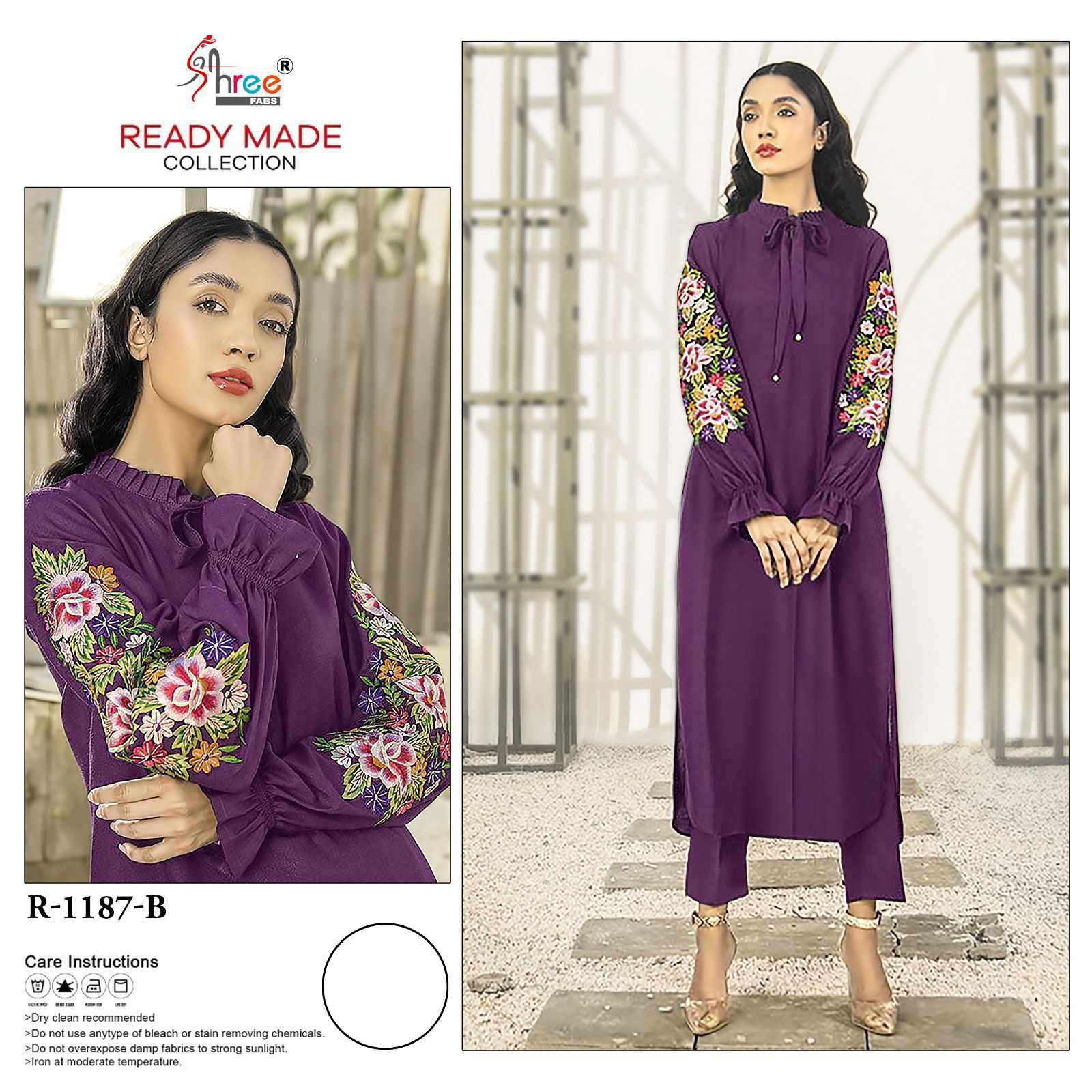 R 1187 By Shree Fab Chiffon Pakistani Kurti With Bottom Catalog