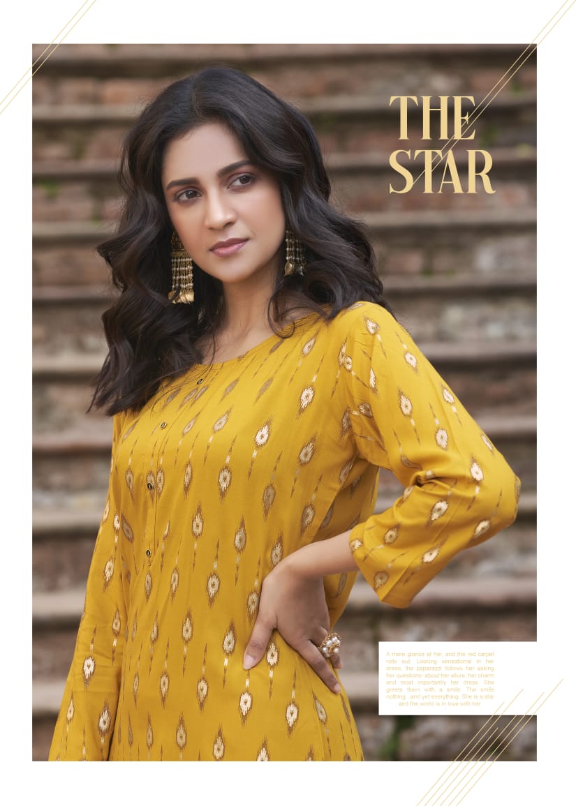 Banwery Colourbar Latest Fancy Heavy Foil Print Ethnic Wear Designer Kurtis Collection
