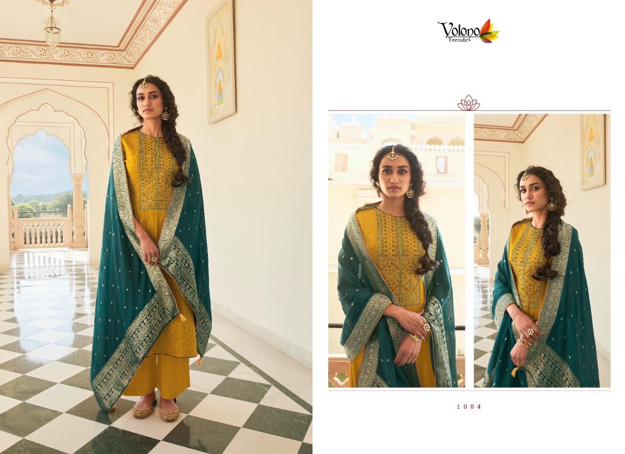 Volono Miza 1 Latest Fancy Designer Festive Wear Pure Jam cotton Print With Heavy Self Embroider Exclusive Designer Dress Material
