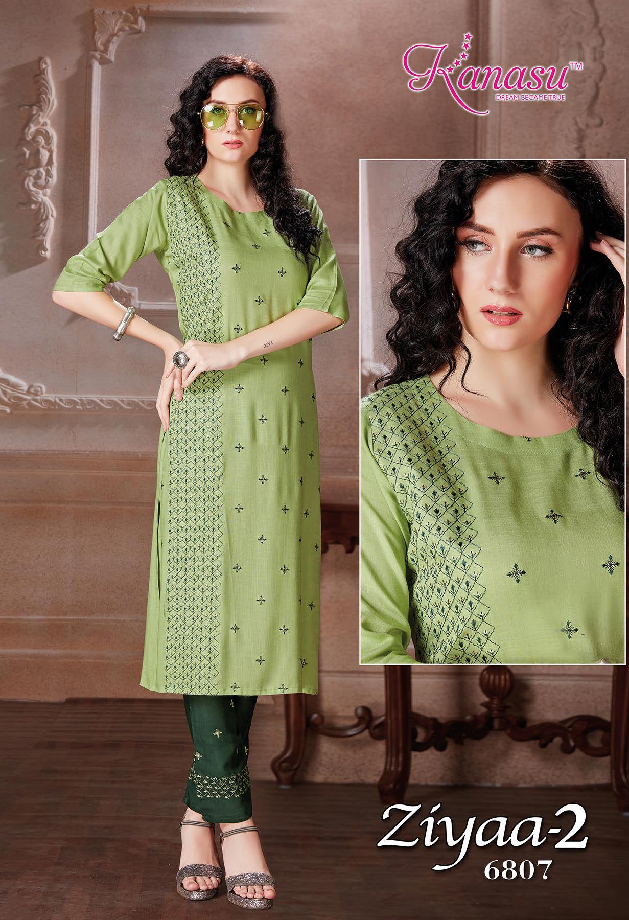 Kanasu Ziyaa 2 New Regular Wear Rayon Kurti With Pant Collection