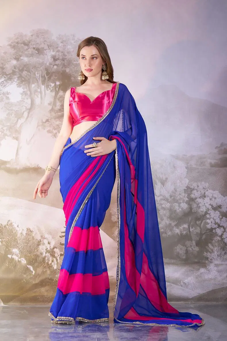 Ziva 38 Beautiful Chiffon Party Wear Stylish Saree Wholesale Clothing Distributors In India
